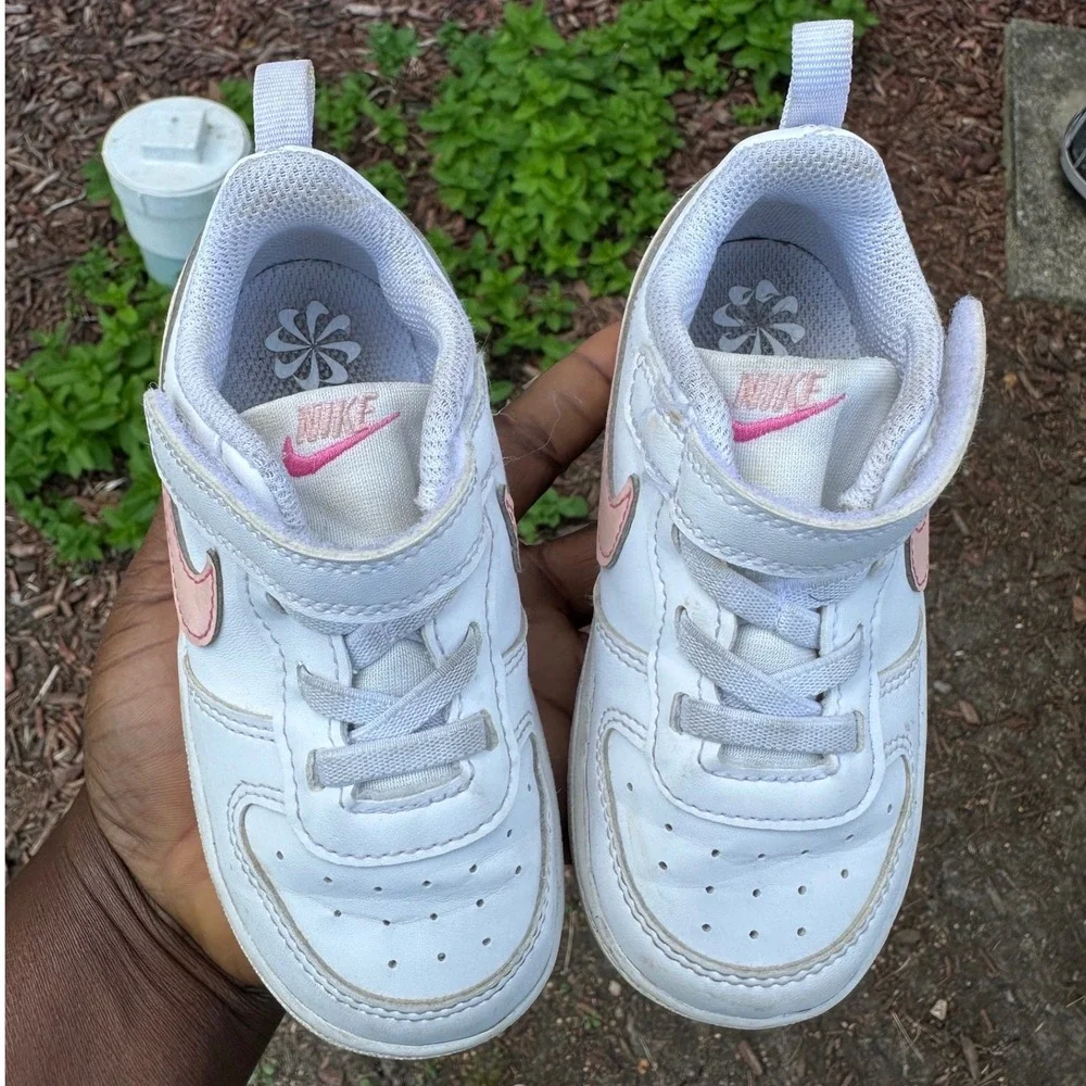 Nike Court Borough Low 2 Toddler Girl Athletic Shoes Size 8 White Sneakers
